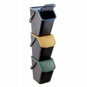 zestaw 3 koszy pojemnik do segregacji śmieci 3 x 25l BINI