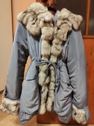 Kurtka Premium naturalne futro lis i puch
