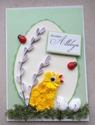 Kartka na WIELKANOC rękodzieło hand made quilling 