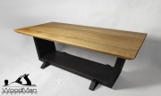Ława dębowo-jesionowa (stolik kawowy, lite drewno)