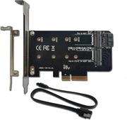 Podwójny adapter M.2 PCIE do SATA lub PCIE NVMe SSD, M.2 SSD NVME