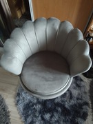 Fotele typu muszla kolor jasny szary 