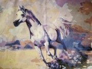 Obraz akrylowy ręcznie malowany ,,galop" około 40x50cm