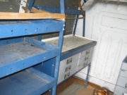 Regały, szafki , zabudowa serwisowa busa, stół warsztatowy Motul System