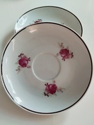 Dwa spodki, talerzyki, podstawki, róże, CHODZIEŻ, cena za 1 szt.