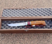 Ręcznie wykonany nóż obozowo wyprawowy- stal proszkowa ELMAX 62 HRC