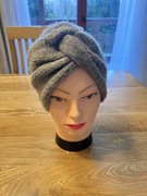 Wełniana szara czapka Turban
