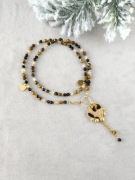 Tygrysie oko, cytryn, turmalin, hematyt, stal - UNIKAT