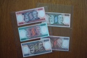 Brazylia zestaw banknotów 5 sztuk  stan 1