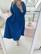 Chabrowa długa sukienka zwiewna 42/44