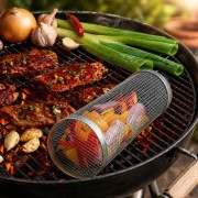 Przenośny Zestaw do Grilla BBQ ze Stali Nierdzewnej koszyczek duży