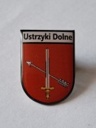 Herb miasta Ustrzyki Dolne przypinka pin odznaka wpinka