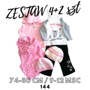 Zestaw ubrań dla dziewczynki 9-12 miesięcy 74-80 6szt