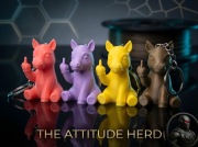 Brelok konika z niegrzecznym gestem.