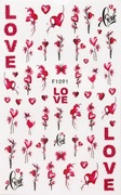 Naklejki na paznokcie Walentynki / Miłość / Love duży arkusz 