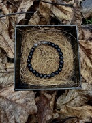 Męska bransoletka z kamieni naturalnych – onyks, jaspis, sodalit