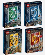 LEGO Harry Potter Flagi: 76409 Gryf, 76410 Sly, 76411 Ravn, 76412 Huff