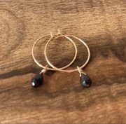 Kolczyki złote z ciemnymi turmalinami