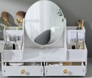 Toaletka Organizer Dekoracyjna Dwie Szufladki Duże Lustro