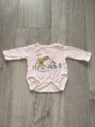 Body niemowlęce długi rękawek pudrowy róż Bambi Sinsay r56