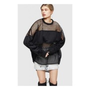Diesel bluza bluzka tunika siatka design czarna nadruk oversize xs s m l xl