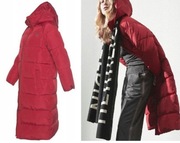 HERRLICHER LAURENA MARKOWY PŁASZCZ DAMSKI CZERWONY PIKOWANY KAPTUR S / M