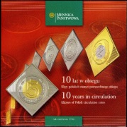Klipy polskich monet powszechnego obiegu (10 lat w obiegu)