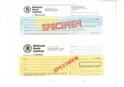 Czeki Midland Bank Limited - W. Brytania - Specimeny - kpl. 2 szt.