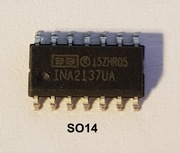 INA2137UA    Dual Audio Differential Line Receivers, +-6dB (G=1/2 or 2)