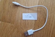 Kabel USB - iphone 0,25 m biały 