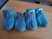 Wodoodporne buty dla psa antypoślizgowe turkusowe rozmiar 3, 4 szt