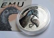 SREBRNA moneta PREMIUM Australijski EMU 2023 KOLOR Coloured 1 uncja 1 oz