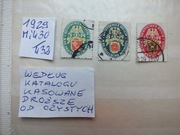 3szt. znaczki Mi 430 Niemcy 1929r. HERBY Rzesza kasowane NOTHILFE Reich