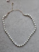 Biały perłowy naszyjnik/łańcuszek korale, nowy