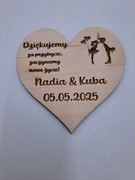 Serce z podziękowaniem dla gości 8cmx8cm