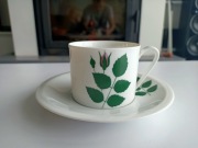 Filiżanka Arzberg Form 2050 + talerzyk lata 60., Dzika róża