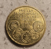 Moneta 2zl  180 lat bankowości 2009r.