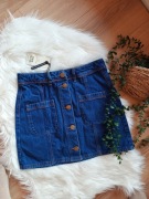 RiverIsland krótka trapezowa mini jeansowa dzinsowa ciemna spódniczka