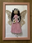 Makramowy anioł dziewczynka wróżka