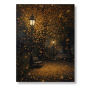 Złota Melancholia w Parku, Jesienny plakat, 30 x 40cm