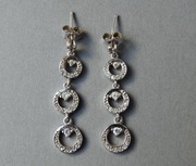 Kolczyki srebrne kółka z mikro cyrkoniami srebro 925 rodowane