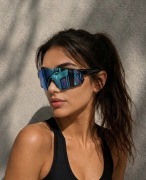 Sportowe okulary przeciwsłoneczne Y2K / futurystyczne lustrzanki 