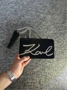 Karl Lagerfeld Czarna Torebka Damska na Łańcuszku