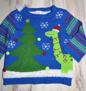 357* George Świąteczny sweter dinozaur 1/1,5 lat_ 86 cm