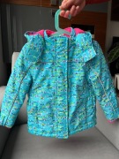 Kurtka narciarska dla dziewczynki na zimę wiosnę 104–110 cm turkusowa