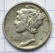 01452 USA 10 centów DIME 1943 srebro ladna  