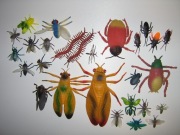 Owady insekty mucha cykada stonoga i in guma plastik 27 szt.