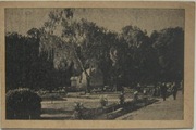 Busko Zdrój fragm parku 1948 r pieczątka uzdrowiska Kielce Kraków