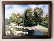 Obraz olejny Pejzaż  w ramie