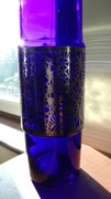 Wazon - niebieskie szkło i stal nierdzewna